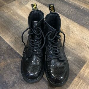 Dr. Martens Black Glitter Lace-Up Boots for Men
